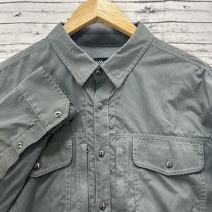 Kuhl Shirt Mens L Gray Airspeed Long Sleeve Button-Up Pockets Vented Performance